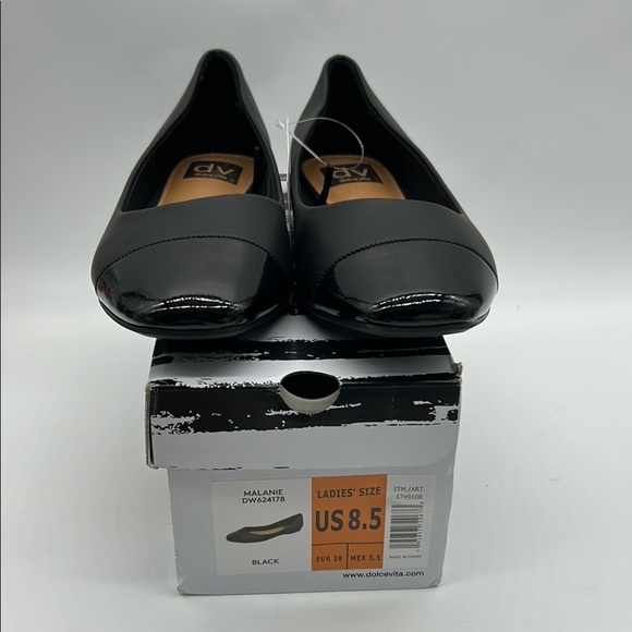 DV by Dolce Vita Malanie Black Vegan Leather Cap-Toe Flats Women’s Size 8.5 NWT - Picture 8 of 12